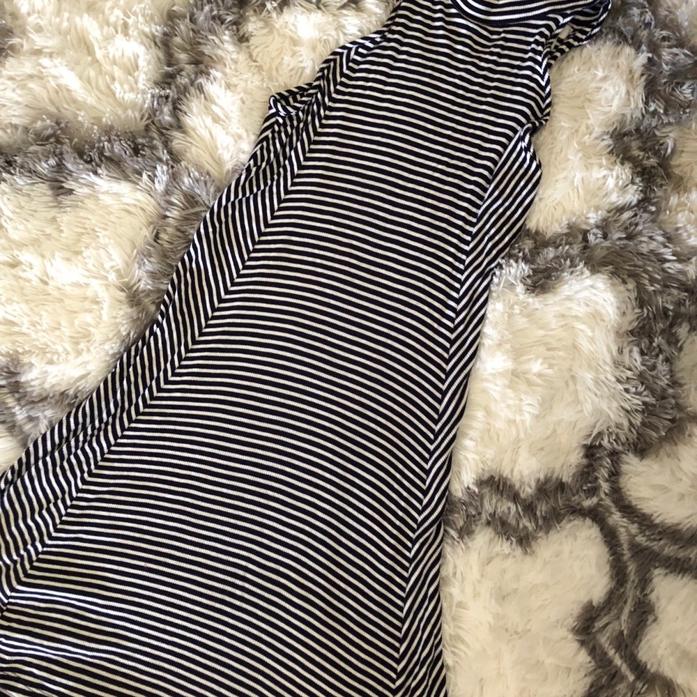 Striped high neck dress